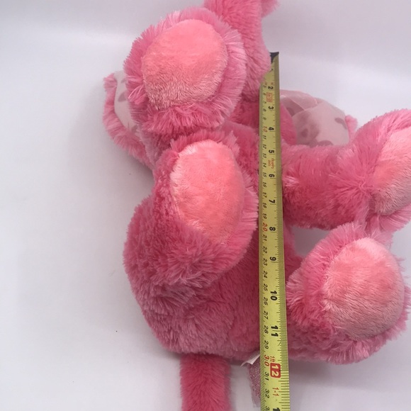 Russ Berrie Plush Pink Fluffy Elephant With Big Ears W/ Heart Fannie Stuffed Toy - Picture 10 of 10